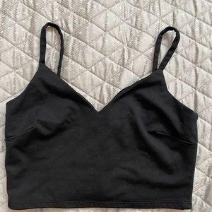 zip up back black cropped tank top